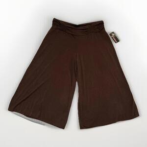 Joe Benbasset Womens Casual Pants Capri Sz XL Brown Elastic Waistband NWT